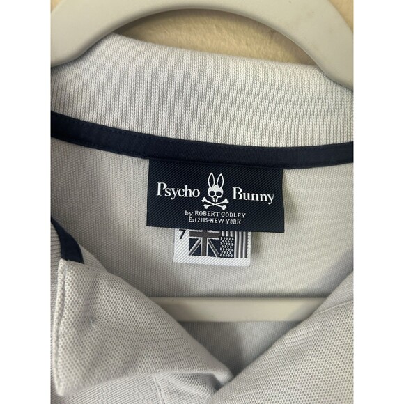 Psycho Bunny Polo Shirt Size 7 XL Gray Pima Cotton Peru Embroidered Logo Preppy - Picture 6 of 10